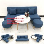 Sofa Bed Mini Giá Rẻ Hcm | Ghế Sofa Giường Xanh Dương Nhỏ | Nội Thất Linco Tphcm