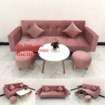 Bộ Bàn Ghế Sofa Bed ( Băng) Đa Năng Màu Hồng Nhung Giá Rẻ Ở Linco Tây Ninh