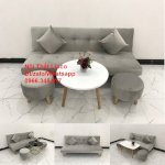 Ghế Sofa Bed Đa Năng Xám Nhung Lông Chuột Giá Rẻ Nhà Ở