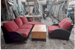 Thanh Lý Bộ Sofa Nệm Màu Đỏ Đen Giá Siêu Rẻ
