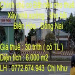 Chính Chủ Có Đất Nền Cho Thuê Xây Nhà Xưởng, Kho Bãi Thành Phố Biên Hòa, Đồng Nai