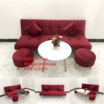 Bộ Ghế Sofa Bed Không Tay Vịn Bật Thành Giường Màu Đỏ Linco Hà Tĩnh