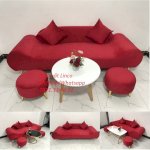Bộ Sofa Văng Băng Thuyền Màu Đỏ Nhung Tại Nội Thất Linco Hải Phòng