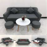 Bộ Sofa Băng Nệm Liền Xám Lông Chuột Phòng Khách Giá Rẻ Nội Thất Linco Hải Phòng