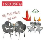 Bàn Ghế Cafe Mây Nhựa Hồng Gia Hân Ms052235