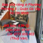 Bán Nhà Riêng Ở Phường Phường 8 - Quận Gò Vấp - Hồ Chí Minh