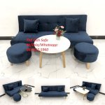 Bộ Bàn Ghế Sofa Bed Màu Xanh Nhung Đậm Giá Rẻ Ở Thế Giới Sofa Đồng Tháp