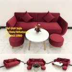 Bộ Bàn Ghế Sofa Băng Viền Màu Đỏ Đô Ở Nội Thất Thế Giới Sofa Cần Thơ