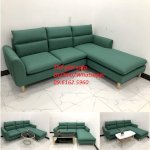 Bộ Ghế Sofa Góc L Màu Xanh Lá Vải Bố 2M2 X 1M6 Ở Nội Thất Thế Giới Sofa Tây Ninh