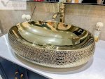 Bồn Lavabo Elip Mạ Vàng-Chậu Đẹp