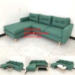 Bộ Ghế Sofa Góc L Màu Xanh Ngọc 2M2 Đẹp Ở Nội Thất Thế Giới Sofa Bình Phước