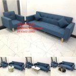 Bộ Bàn Ghế Sofa Băng Giường Nguyên Set Màu Xanh Dương Ở Nội Thất Thế Giới Sofa Lâm Đồng