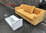 Bộ Sofa Nệm Bọc Vải Màu Vàng Đẹp Như Mới Giá Rẻ
