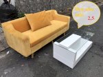 Bộ Sofa Nệm Bọc Vải Màu Vàng Đẹp Như Mới 90%