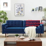 Ghế Sofa Giá Rẻ Hiện Đại Xanh Dương Đậm Vải Nhung Ở Tại Tphcm