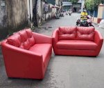 Bộ Sofa Bọc Da Màu Đỏ Mới 90% Thanh Lý Giá Rẻ