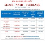 Tour Du Lịch Hàn Quốc Seoul Đảo Nami Everland