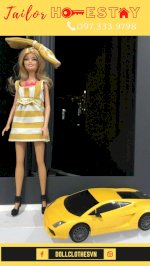 Đầm Búp Bê Barbie Dress + Kẹp Nơ Cho Bé &Quot;No# N2622&Quot;