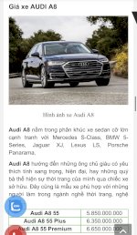 Giá Xe Ô Tô Audi Sài Gòn 2023