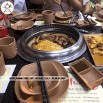 Bếp Nướng Than Hoa Không Khói Bbq Hàn Quốc (Full Phụ Kiện) - Dùng Cho Kinh Doanh Nhà Hàng Bbq