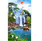 Gạch Tranh - Tranh 3D Thác Nước Núi Non Hp5656