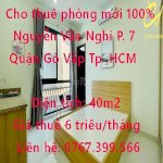 Cho Thuê Phòng Mới 100% Nguyễn Văn Nghi Phường 7 Quận Gò Vấp Tp Hồ Chí Minh