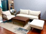 Bộ Sofa Gỗ Hiện Đại Kết Hợp Đệm Vải Nhập Khẩu