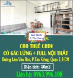 Cần Cho Thuê Chdv 40M2 + Gác Lửng Full Nội Thất Phường Tân Kiểng, Quận 7