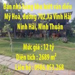 Bán Nhà Hàng Khu Lướt Ván Diều Mỹ Hoà, Đường 702,Xã Vĩnh Hải, Ninh Hải, Ninh Thuận