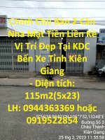 Chính Chủ Bán 2 Căn Nhà Mặt Tiền Liền Kề Vị Trí Đẹp Tại Kdc Bến Xe Tỉnh Kiên Giang