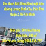 Cho Thuê Đất(10Mx20M) Mặt Tiền Đường Lương Đình Của, Phường An Phú, Quận 2, Hồ Chí Minh