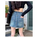 Chân Váy Jeans Nữ Ngắn 2 Túi 2 Màu