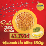 Bánh Trung Thu Kido''s Bakery Đậu Xanh Sầu Riêng 150G