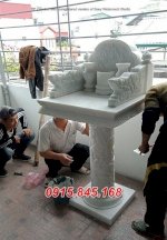 032 Bàn Thờ Ông Thiên Bằng Đá Đẹp Trà Vinh, Am Cây Hương Thờ Thần Linh Ngoài Trời