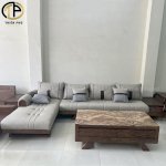 Sofa Góc Chữ L Gỗ Sồi Cao Cấp Tp911 | Thiên Phú Furniture