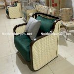 Sofa Đơn Gỗ Tần Bì Bọc Mây Thiết Kế Mới