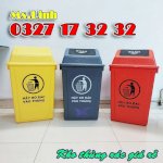 Thùng Rác Nhựa Nắp Lật Màu Xanh Lá 60L Mkc