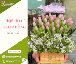 Hộp Hoa Tulip Hồng - Gió Thu Ngọt Ngào