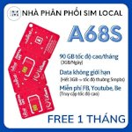 Sim 4G Mobifone Local A68S - Data Không Giới Hạn