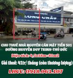 Cho Thuê Nhà Nguyên Căn Mặt Tiền 501 Đường Nguyễn Duy Trinh-Thủ Đức