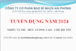 Công Ty Bao Bì Nhựa Hải Phòng: Tuyển Dụng Nhân Viên Kho Biết Lái Xe Nâng