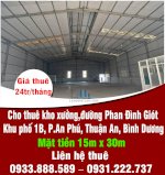 Cho Thuê 450M2 Kho Xưởng,Đường Phan Đình Giót, Khu Phố 1B, Phường An Phú, Thuận An