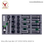 Khay Đầu Tuýp Đen 1/2 21Pcs Toptul Gea2116