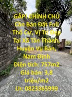 Gấp! Chính Chủ Cần Bán Đất Full Thổ Cư, Vị Trí Đẹp Tại Xã Tân Thành, Huyện Vụ Bản, Nam Định