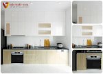 Tủ Bếp Kịch Trần Chữ I Gỗ Mdf Phủ Melamine Đẹp Hiện Đại