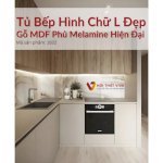 Tủ Bếp Hình Chữ L Đẹp Gỗ Mdf Phủ Melamine Hiện Đại