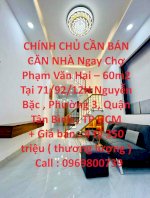 Chính Chủ Cần Bán Căn Nhà Ngay Chợ Phạm Văn Hai – 60M2 Tại Quận Tân Bình ,Tp Hcm
