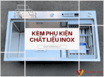 Chậu Rửa Bát 2 Hố Cân Kèm Phụ Kiện Chất Liệu Inox 304 Cao Cấp