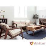 Bộ Ghế Sofa Gỗ Sồi Nga Hiện Đại Cho Phòng Khách Gia Đình