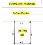 Bán Đât Ông Đình Khoái Châu Diện Tích 80M Mặt Tiền 6M Đường Trươc Đất 6M Giá Đầu Tư